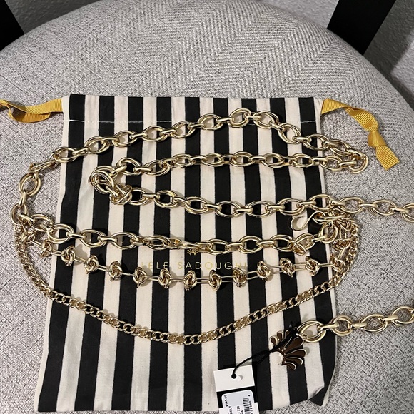 LELE SADOUGHI NWT AUTHENTIC GOLD MIXED-CHAIN CLASSIC CHAIN BELT main image 12